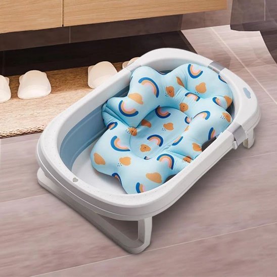 Baignoire Bébé Pliable avec Coussin Ergonomique - Le Monde de Charlo & Clara