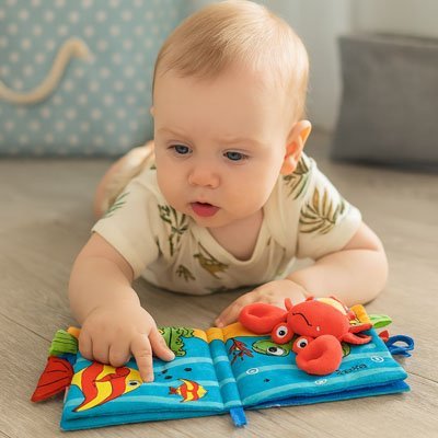 Livre de bébé en tissus d'éveil sensoriel - Bébé Bambin