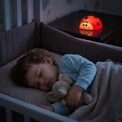 Veilleuse Bébé Coccinelle Sans Fil | Lumière Rouge Douce - Le Monde de Charlo & Clara
